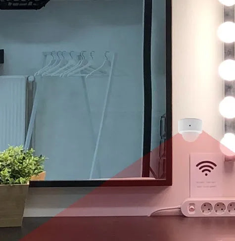 White wireless infrared body sensor with ZigBee connectivity for home motion detection
