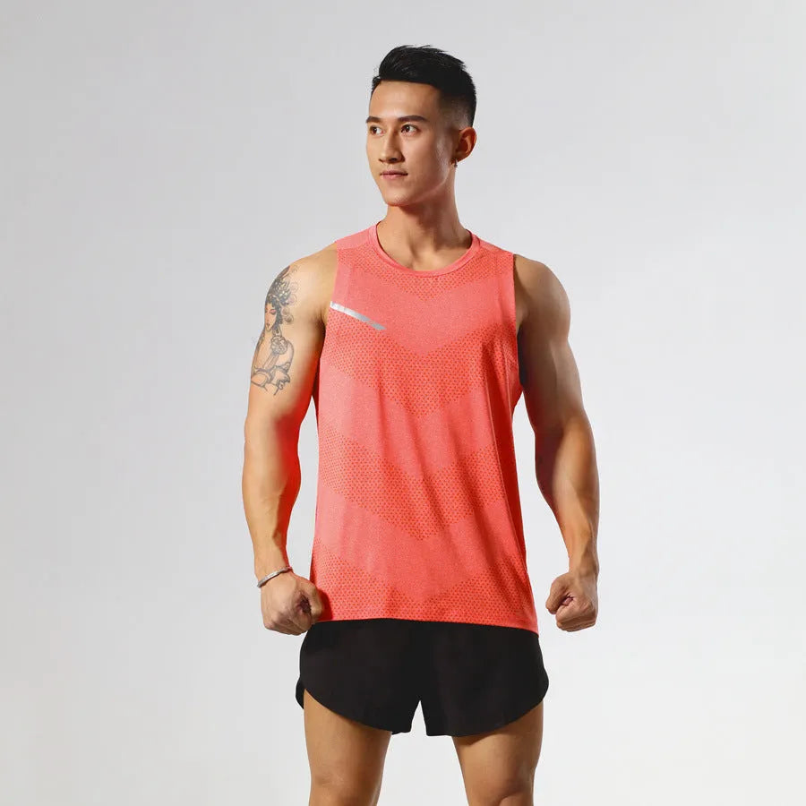 Men's solid colour quick-drying sports top for summer outdoor activities