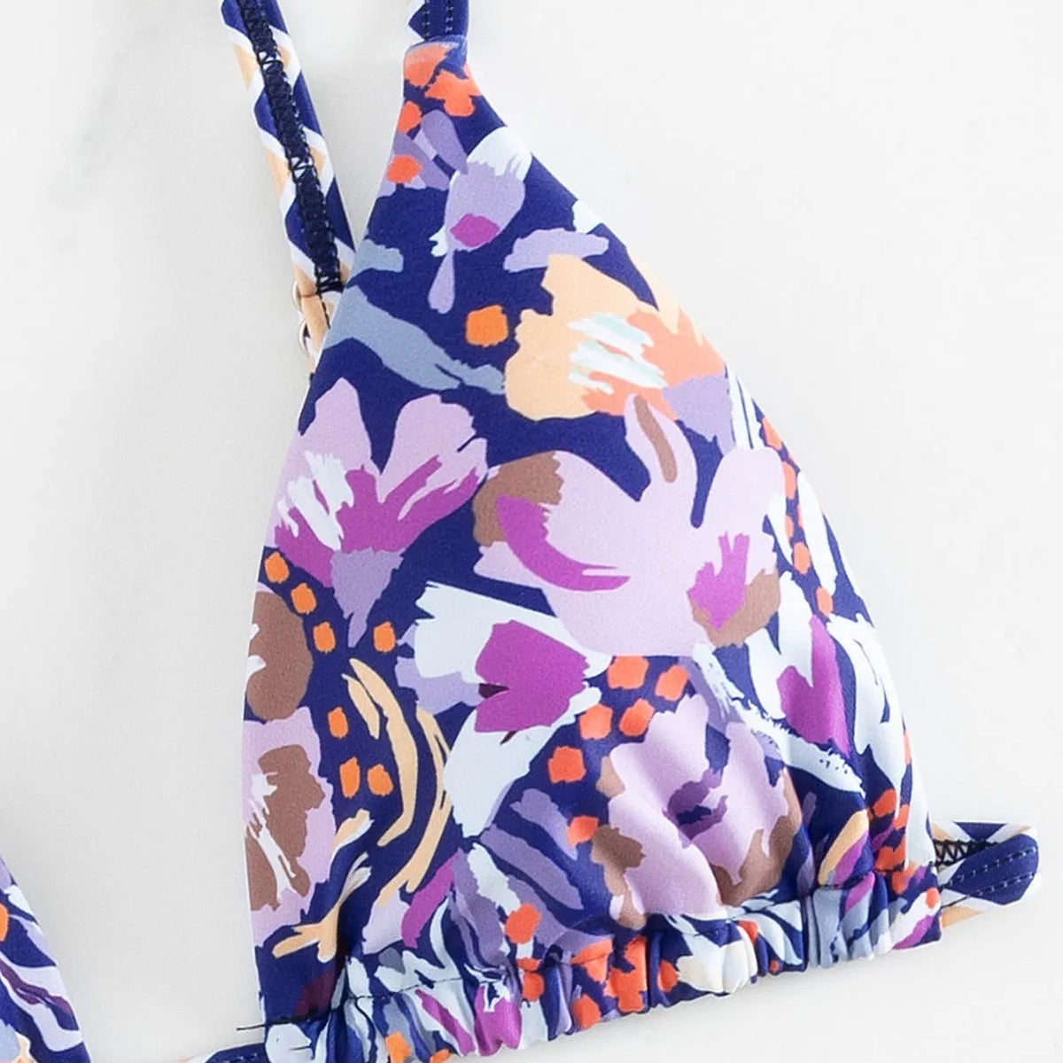 Women's floral printed polyester triangle bag swimsuit briefs style