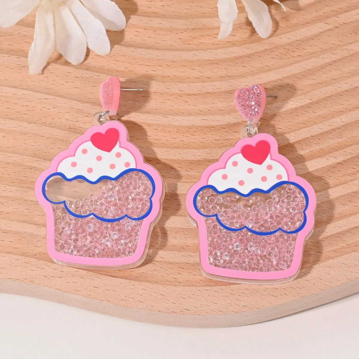 Pastoral style fruit shaped acrylic earrings for women with cherry, strawberry, watermelon designs