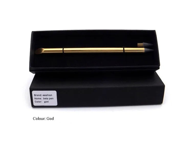 Inkless metal pen with alloy steel nib in choice of five colours including silver, gold, rose gold, black, and blue