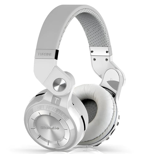 Bluetooth headphones in black, blue, red or white colours with head-mounted design