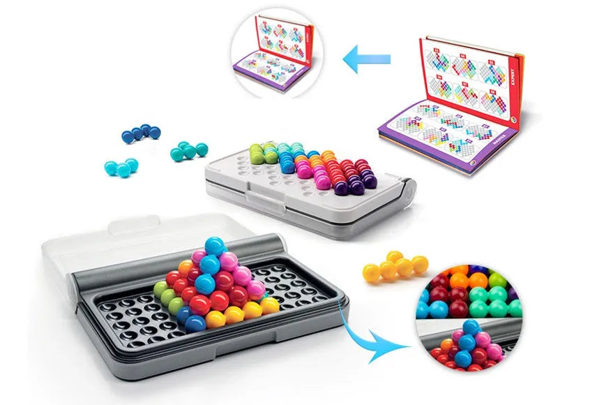 Assortment of colourful kids toys including plastic building blocks and soft plush cuddly toys