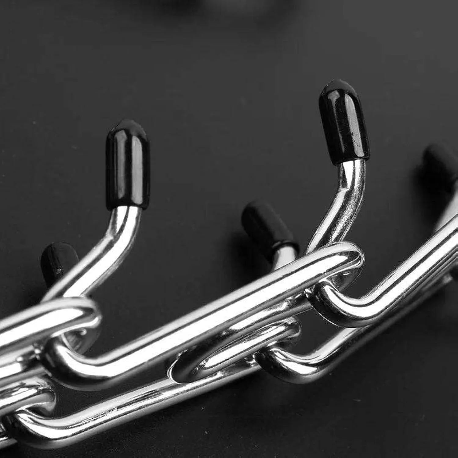 Stainless steel dog training prong collar with comfort rubber tips and adjustable links