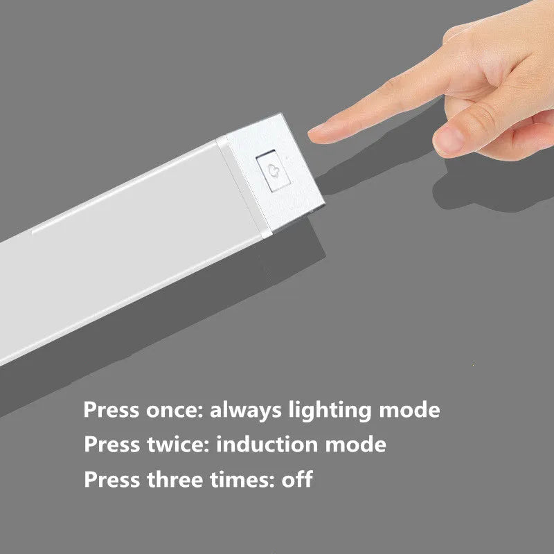 USB rechargeable magnetic LED closet light with motion sensor in aluminium housing