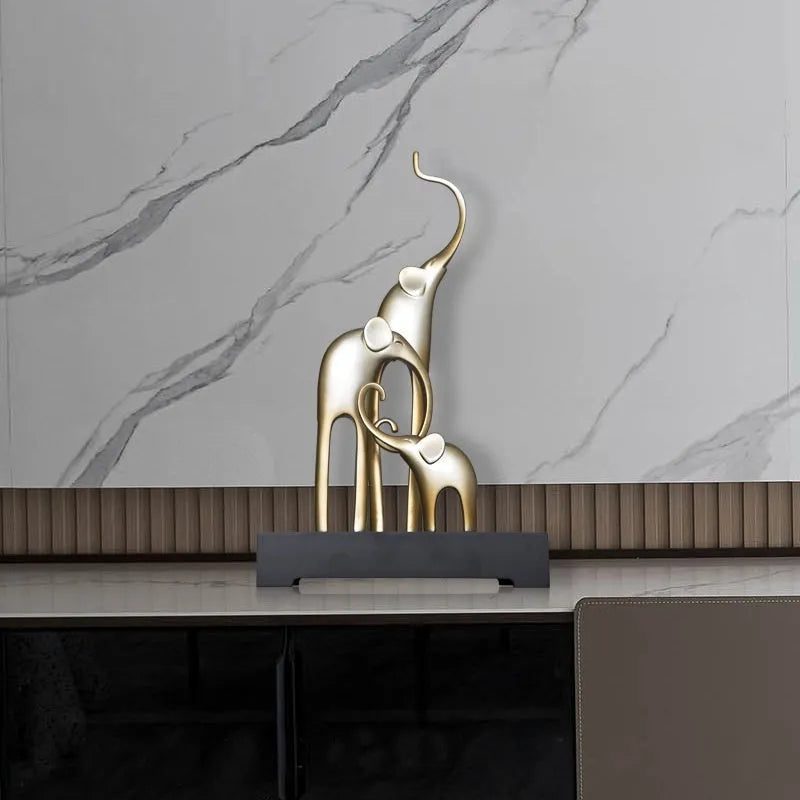 European style elephant decorative craft ornament in resin with choice of four colour finishes