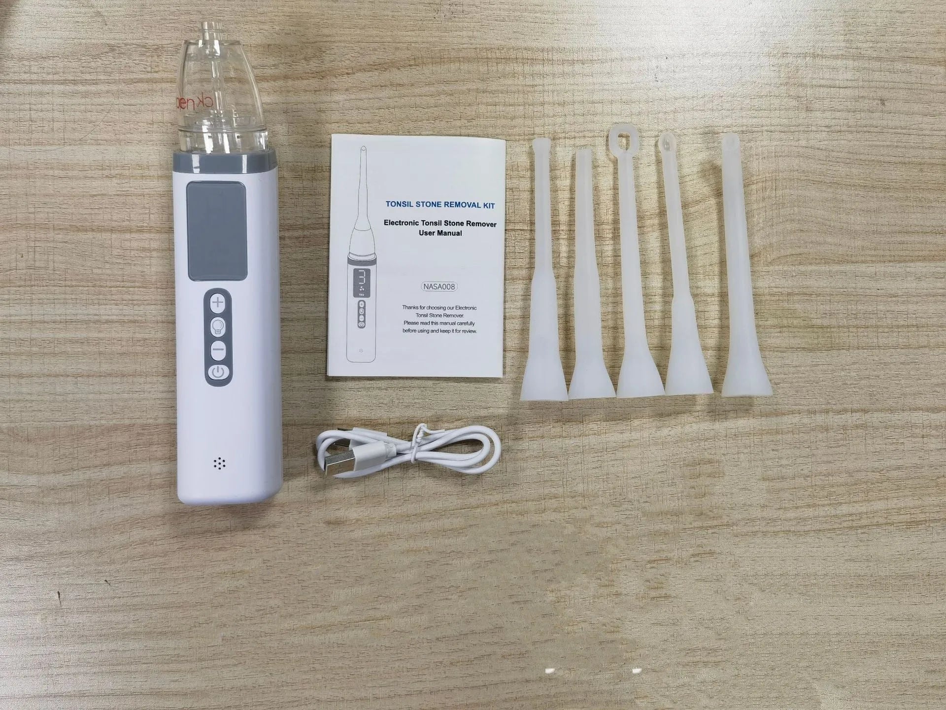 Milky white tonsil stone removal oral cleaning tool with 180g weight