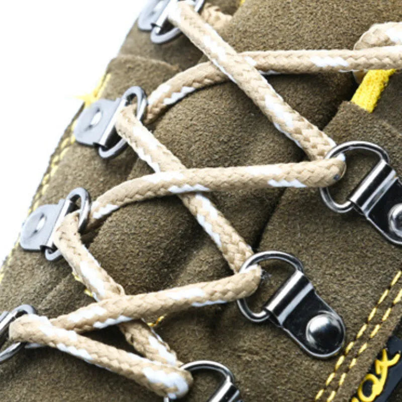 Bronze men's steel toe safety shoes with cow suede upper and non-slip sole