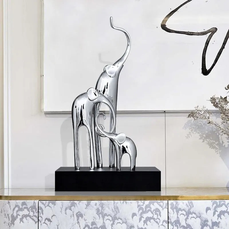 European style elephant decorative craft ornament in resin with choice of four colour finishes