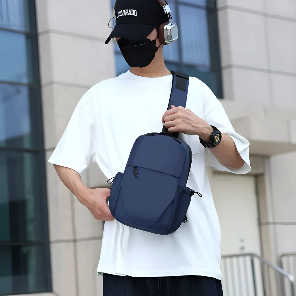 Men's waterproof chest bag in three colours with adjustable shoulder strap