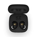 Black and green Z1 true wireless Bluetooth in-ear headphones with charging case.