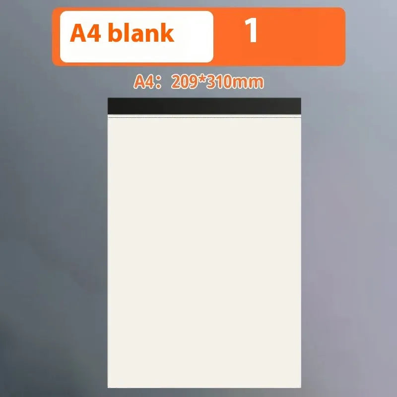 Writing pads in A5, B5 and A4 sizes with tearable pages in blank, grid and lined layout options
