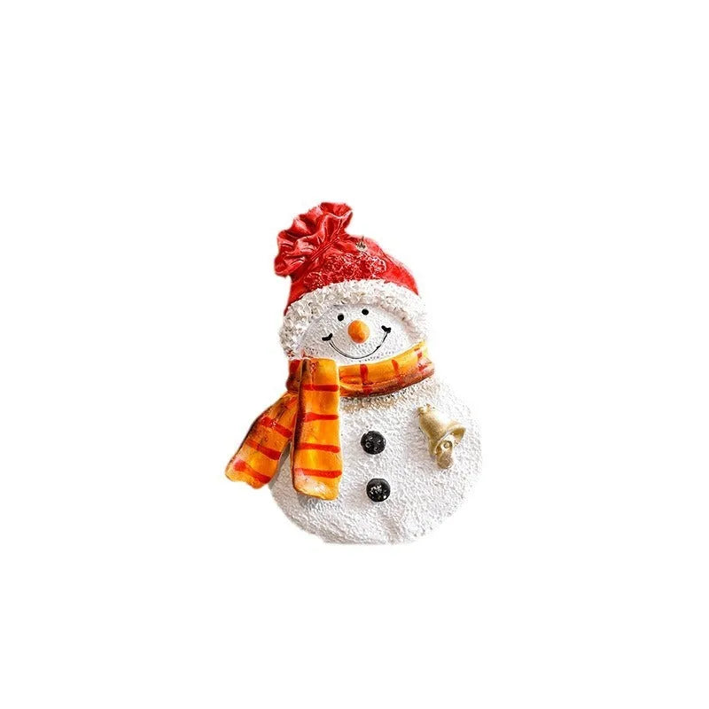 Resin Christmas pendant in snowman, gingerbread man, or elderly man style for festive hanging display