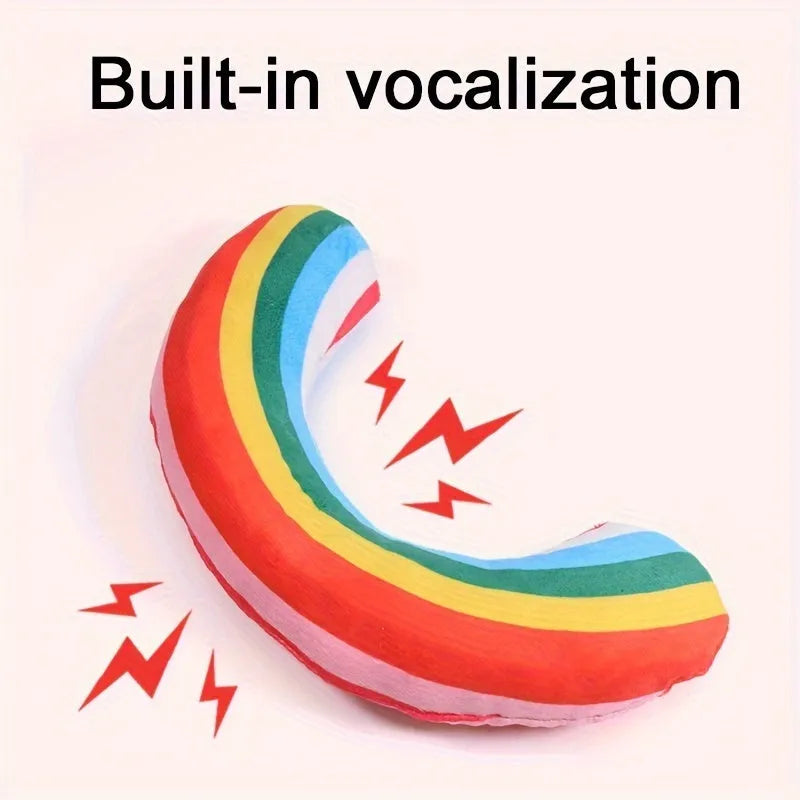 Striped pattern cat pillow toys with noise-making features and built-in catnip in three colour options