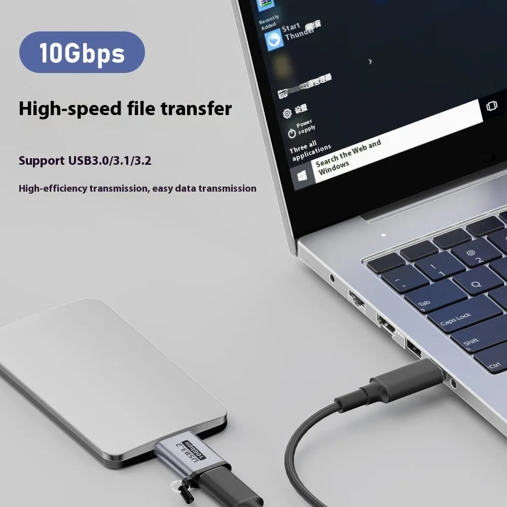 Micro B USB adapter converter showing male to female connection for old mobile hard disk box and phone charging