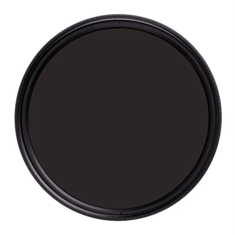 ND8 neutral density camera filter with aviation aluminium frame on a lens thread.
