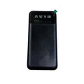 Black ultra-thin 10000mAh power bank with fast charging, showing compact 67x14x140mm dimensions