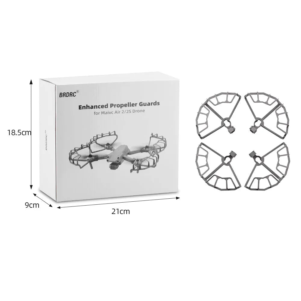 Grey ABS propeller blade guard ring for DJI Mavic Air 2 and Air 2S drones, showing semi-enclosed design.