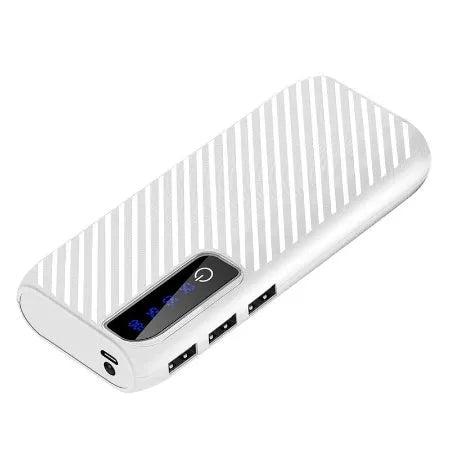 20000mAh portable mini power bank showing compact dimensions and multiple colour options