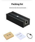 Black Leyu USB4 to 10 Gigabit Ethernet network adapter with RJ45 port and short cable