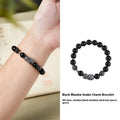 Men's black obsidian snake bracelet in S925 sterling silver with crystal hair detailing