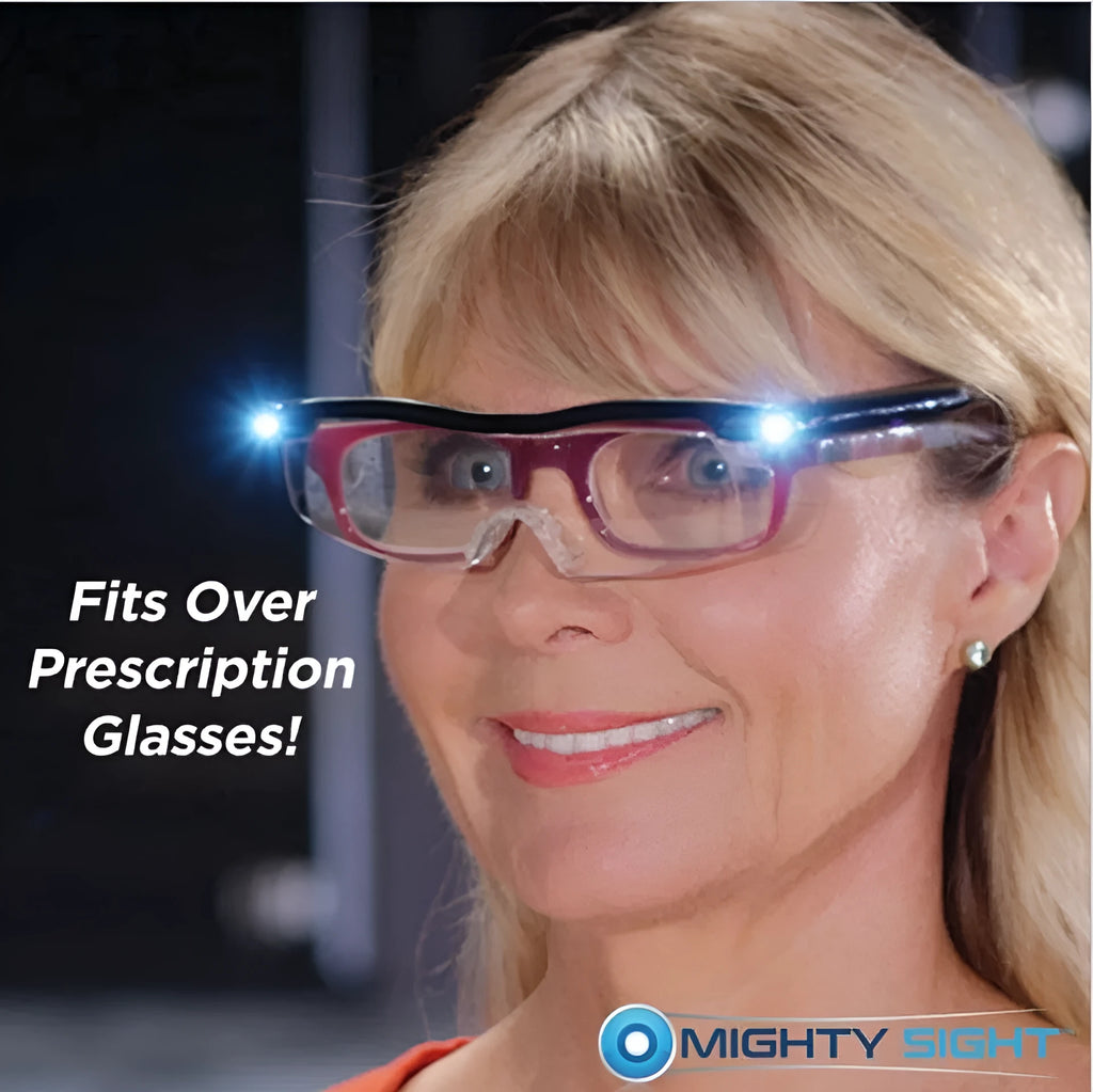 Transparent black USB LED light reading glasses with ABS plastic frame