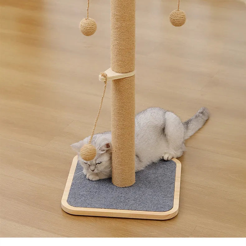 Windmill design cat climbing frame with scratch-resistant hanging ball toy