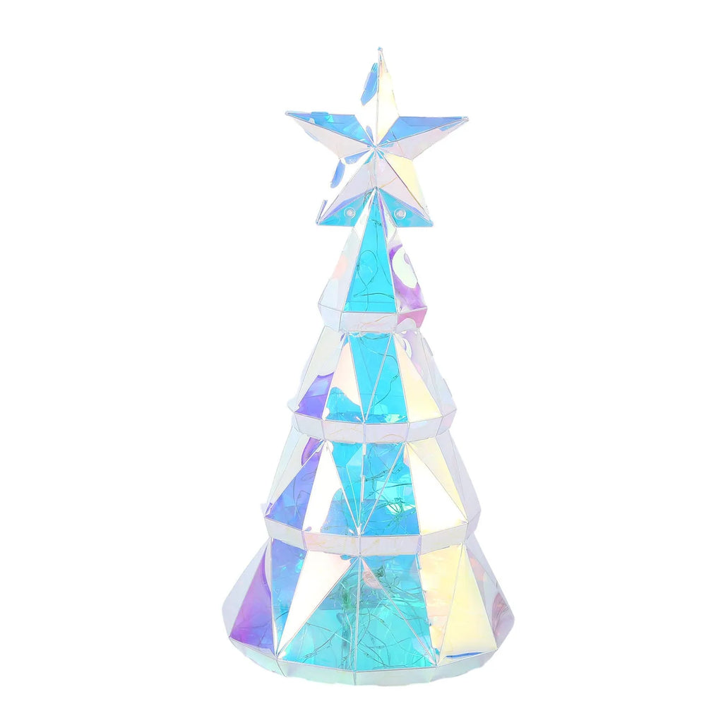 Colourful cartoon Christmas tree luminous decoration with PET material measuring 14.5cm by 4.8cm by 20cm