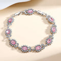 Women's simple bracelet with inlaid zircon gemstone on an electroplated environmentally friendly alloy band.