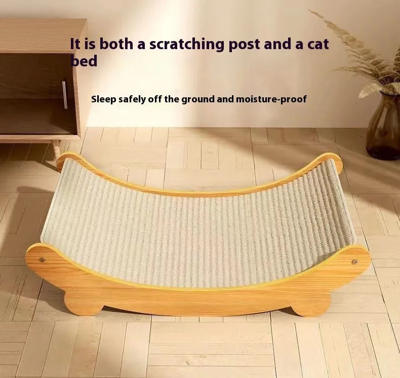 Sisal cat scratch board with sisal blanket material in pastoral style design