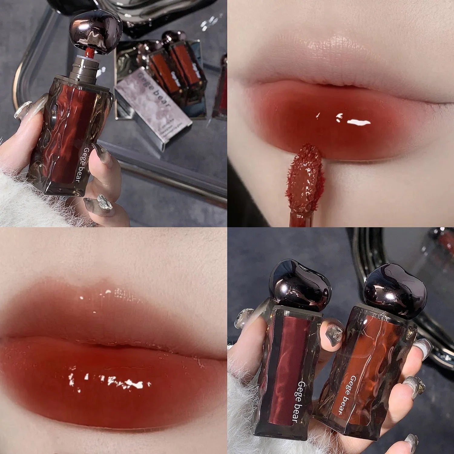 Glacier lava lip lacquer with mirror applicator in one of seven colour options
