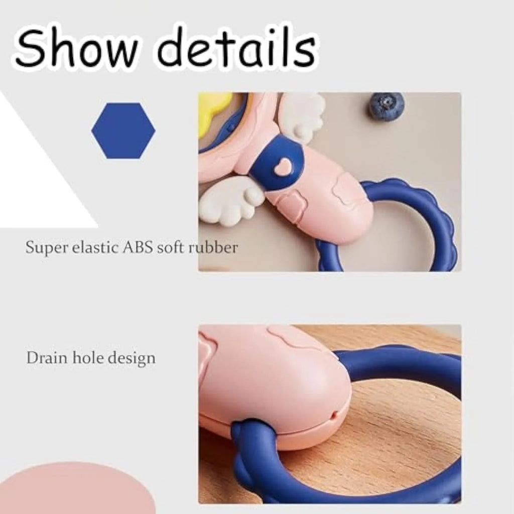 Pink interactive dog chew toy set with squeaky, dental and large breed toys on white background.