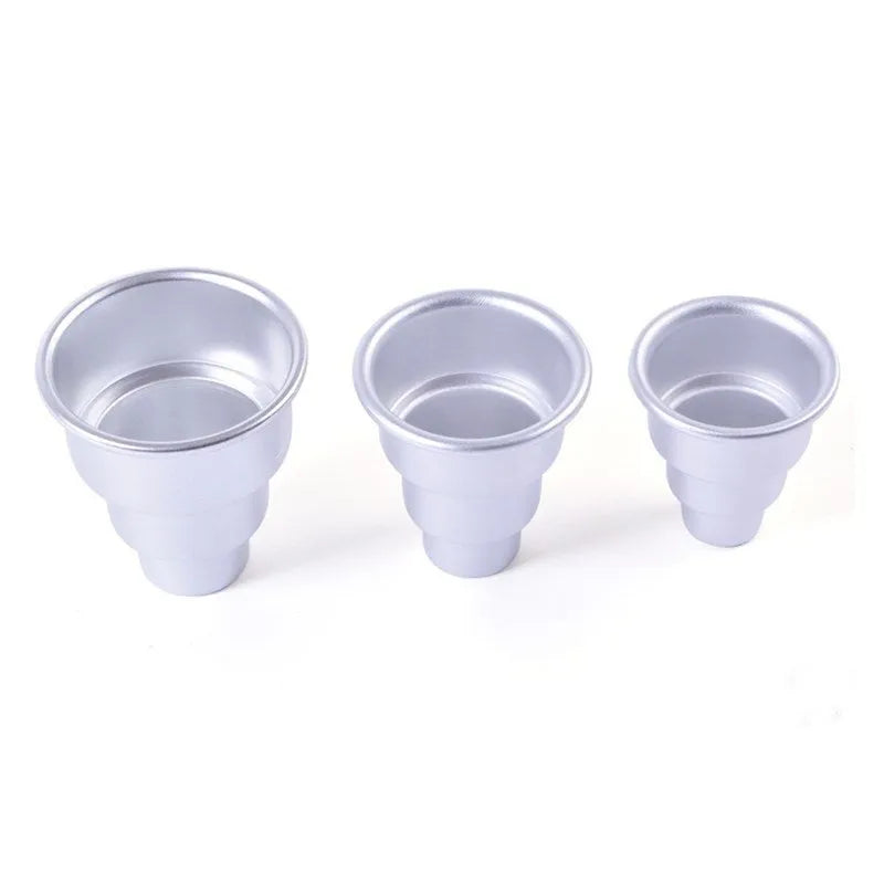 Silver aluminium alloy three-layer cake mould baking tool with large medium small size options