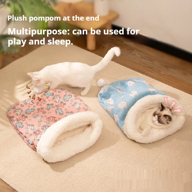 Flannel cat sleeping bag nest with PP cotton filling measuring 50x40cm