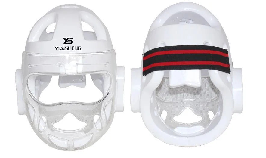 Karate helmet protective headgear for boxing training in blue, red or white colour options