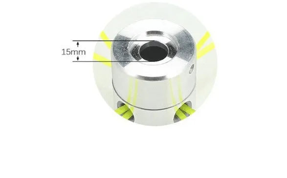 Aluminium lawn mower trimmer head accessory kit with four light yellow square grass cords and a wrench