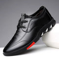 Men's black and brown business leather shoes with lace styles and flat heel