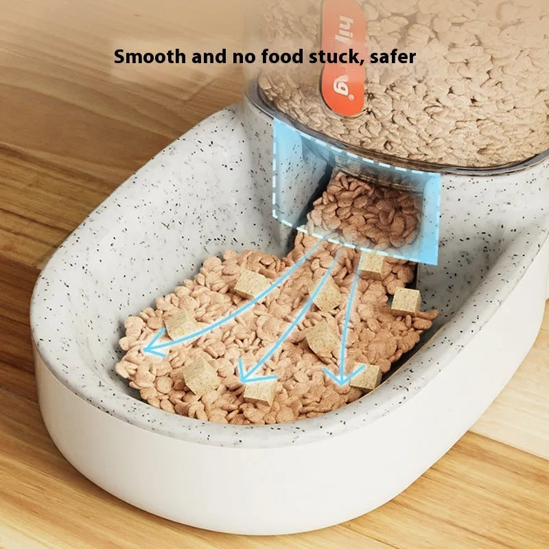 Large grey automatic pet feeder or water fountain with 3.8 litre capacity for cats and dogs