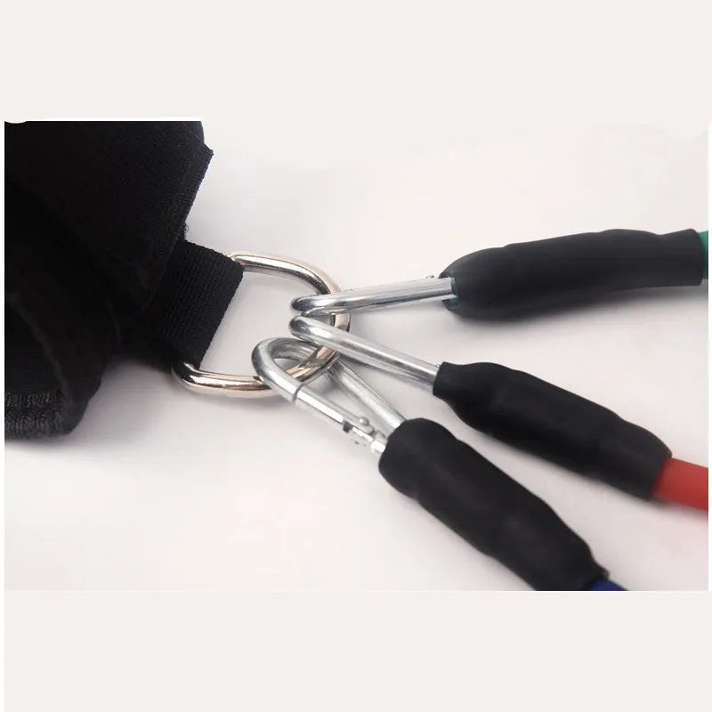 Black elastic leg resistance rope set for Taekwondo explosive kicking training