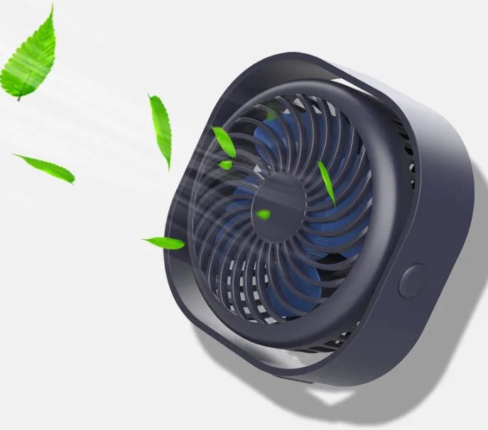 USB desk fan alarm clock with rotating head in modern simple style