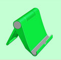 Black PE folding tablet stand holding a mobile phone at an adjustable angle