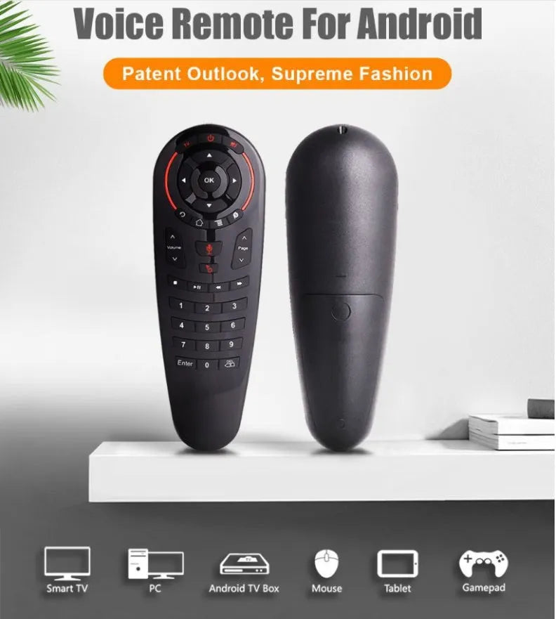 G30 wireless keyboard remote control with air mouse functionality for smart TVs