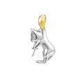 925 sterling silver clavicle chain necklace with feline pendant and electroplated finish