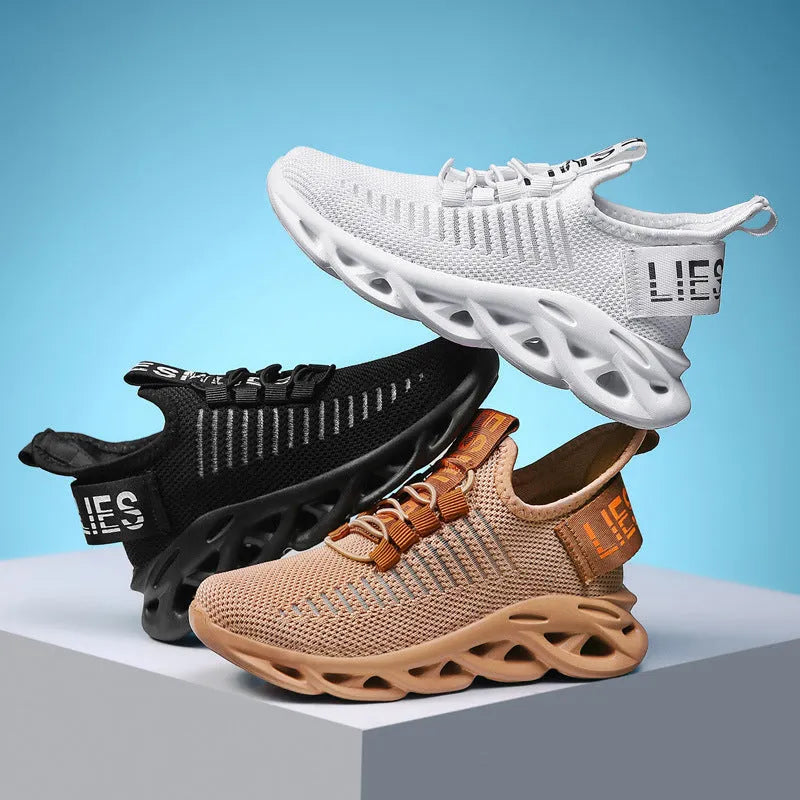 Children's coconut design sneakers with Velcro closure in black, khaki, and white colour options