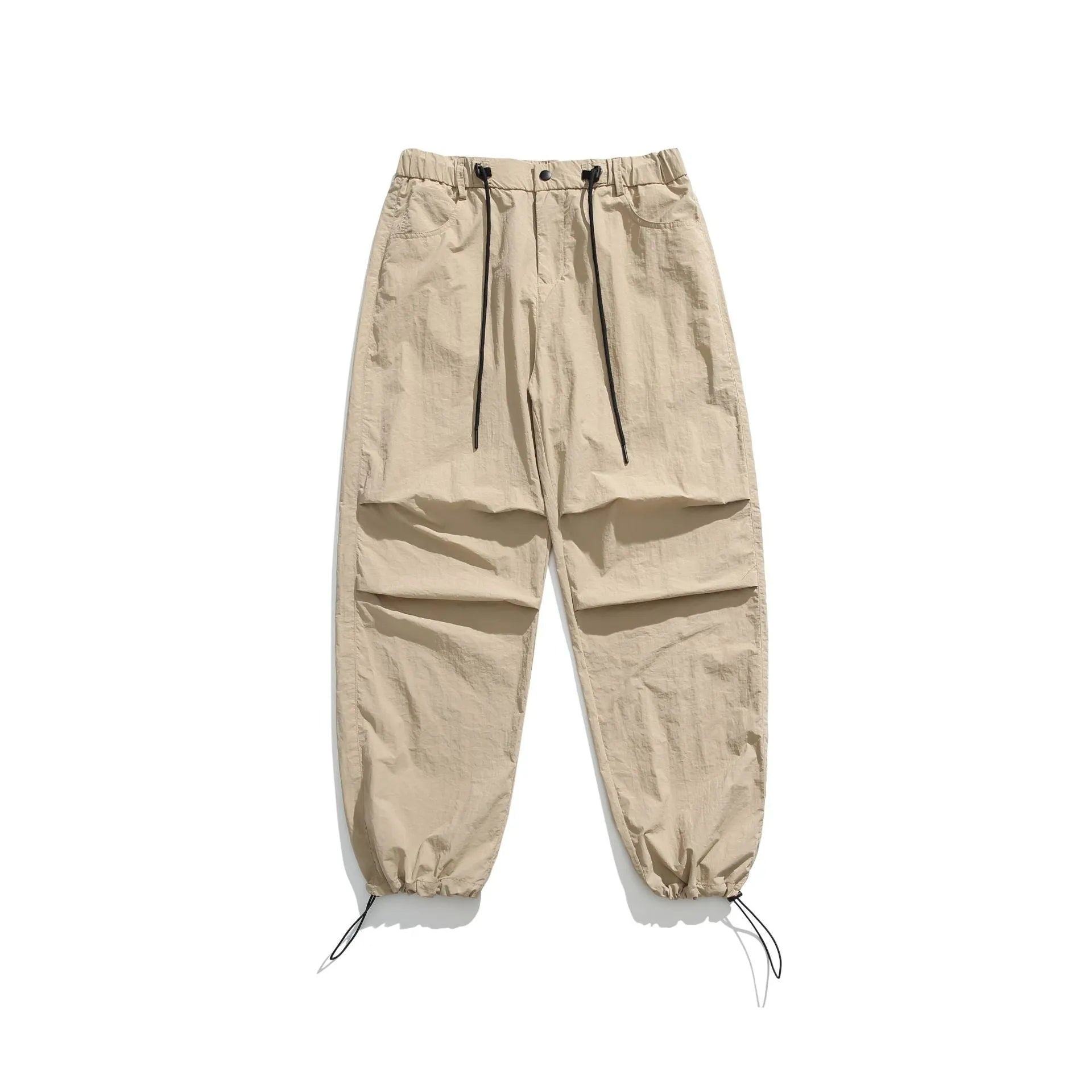 Men's casual trousers in thin ice silk nylon fabric with straight leg design in multiple colour options