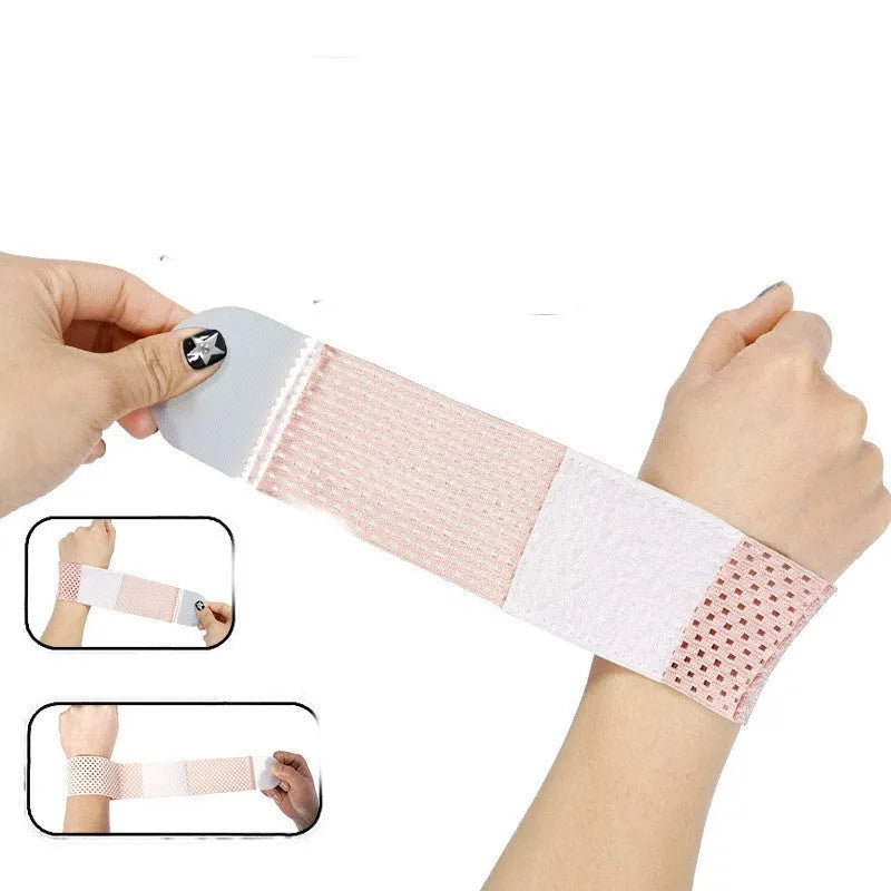 High elasticity breathable athletic wristguards in black, grey, and pink colours.