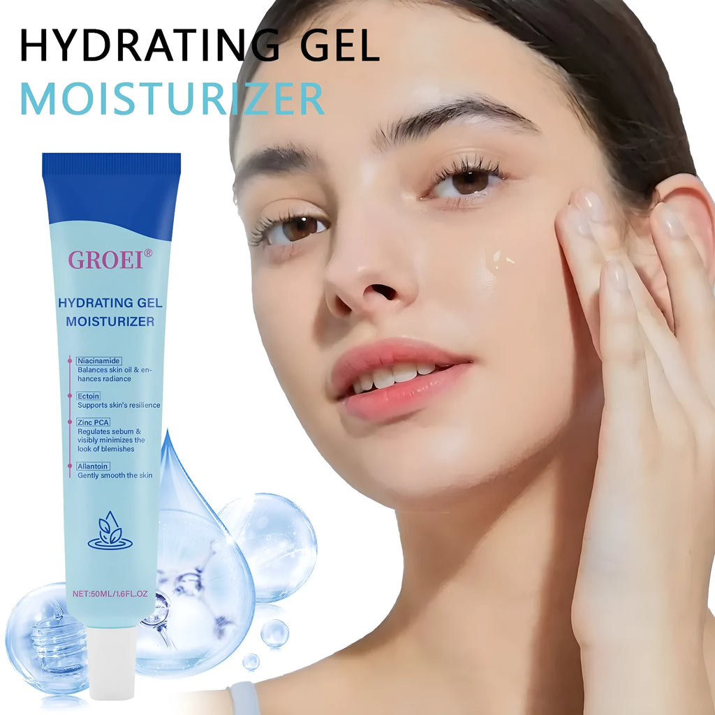 50ml bottle of hyaluronic acid moisturising facial gel for skin hydration