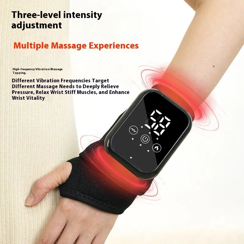 Electric heating ankle sleeve showing black and grey colour options with rechargeable heating function