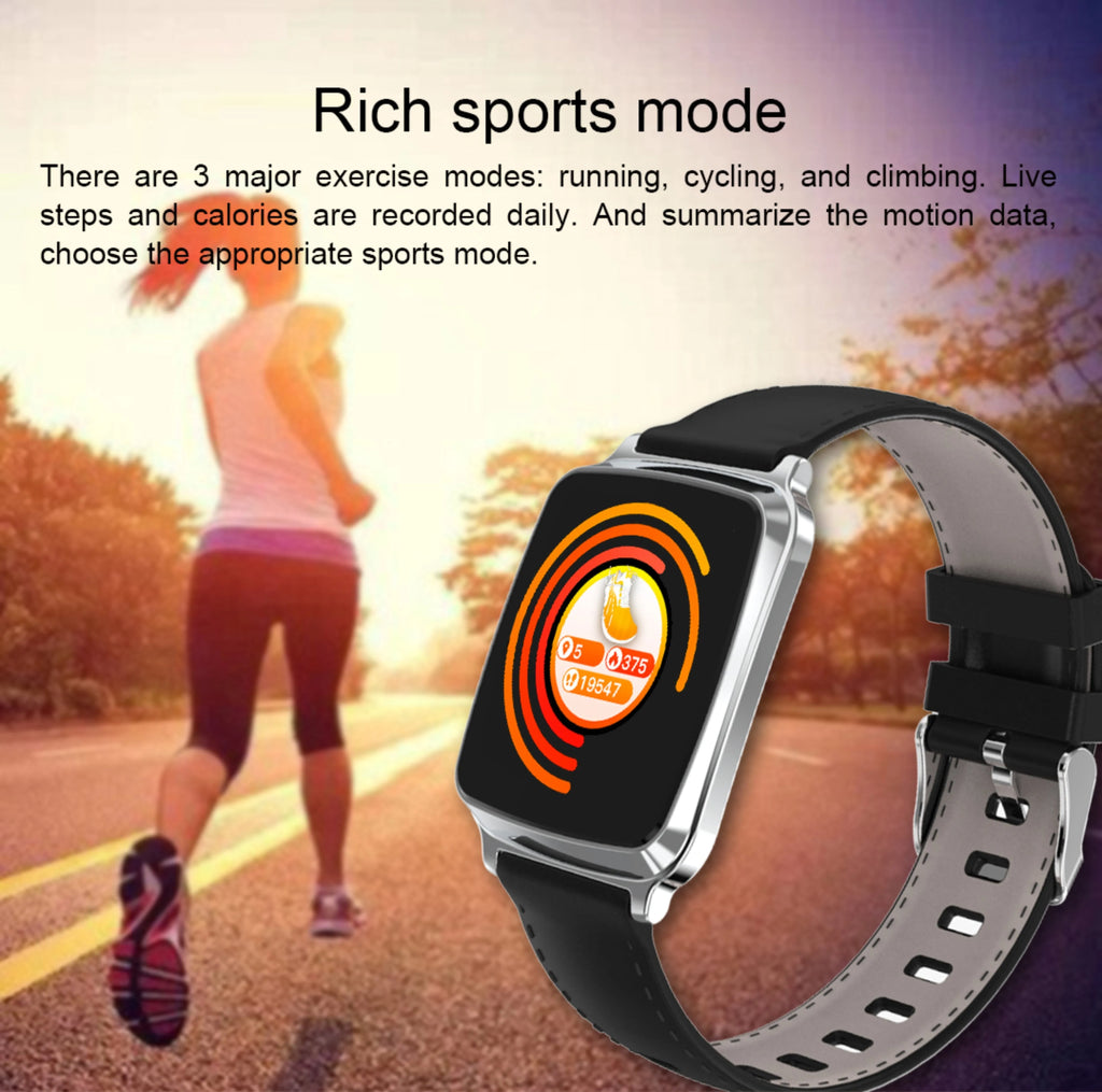 M8 smart bracelet with full touch screen and TPU strap shown on a wrist.