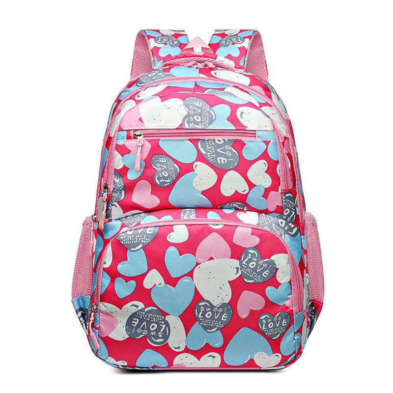 Blue large capacity student schoolbag with air pillow belt system on mannequin